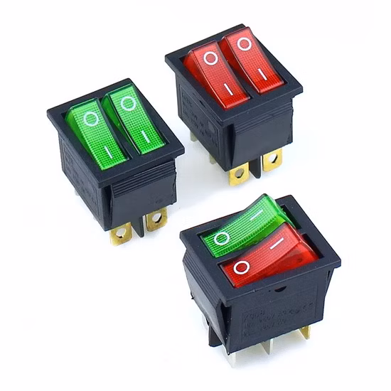 ligado no interruptor basculante com LED Kcd4 botão vermelho