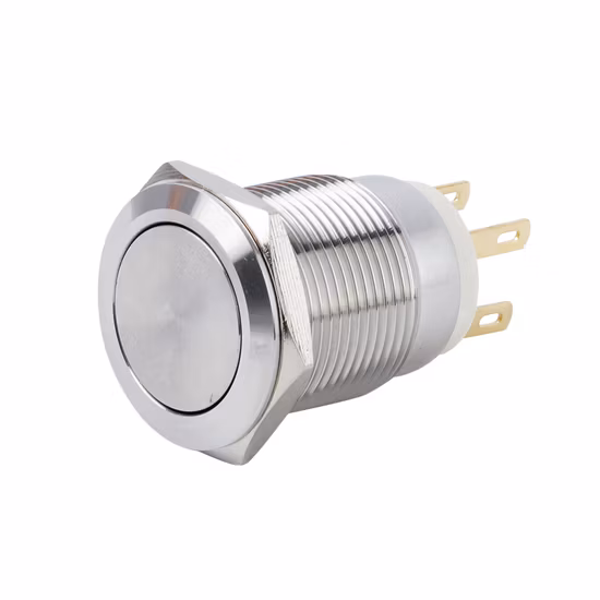 Interruptor de botão de metal Wdele 16 mm com trava momentânea DC 12 V LED à prova d'água
