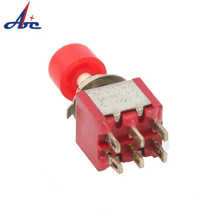 Direto da fábrica CA 250 V pequeno 3 pinos com trava à prova d'água Mini interruptor de alternância 6 mm