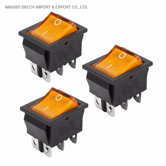16A Dpst on-off Painel Mount Neon Iluminado Interruptor momentâneo 4pins/6pins 2 posições Interruptor basculante para eletrodomésticos (KCD4)