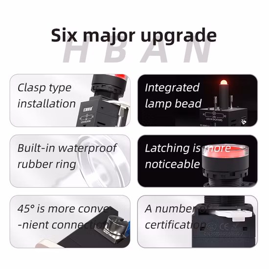 Fabricantes chineses Xb2 Y5 LED 1no Interruptor de botão plástico de 22 mm normalmente aberto e momentâneo