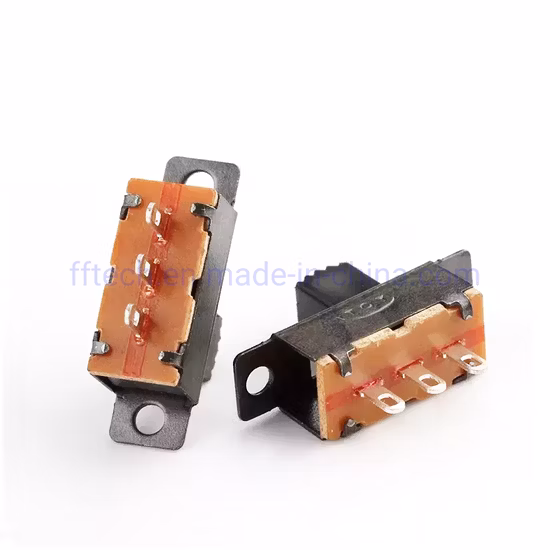 Fornecimento de fábrica Ss-12f32 painel vertical montado 3 terminais 2 engrenagem Spdt 1p2t mini interruptor de alternância interruptor deslizante