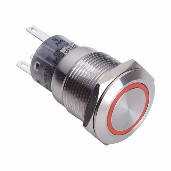 Interruptor de botão de pressão de aço inoxidável iluminado Spdt Onpow de 19 mm (série LAS1-AGQ) (UL, CE, CCC, RoHS, REECH)