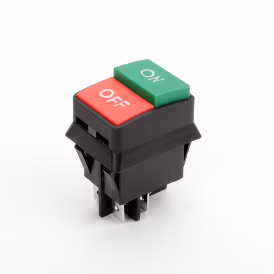 20A Botão de pressão preto Interruptor basculante de 4 pinos ligado e desligado
