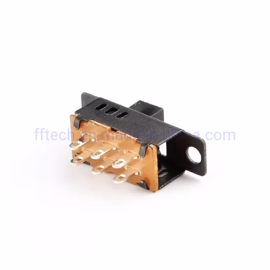 Venda imperdível Ss-23D32 tipo vertical 6 pinos terminal de fio de solda 3 posições Dp3t 2p3t PCB interruptor de alternância mini interruptor deslizante