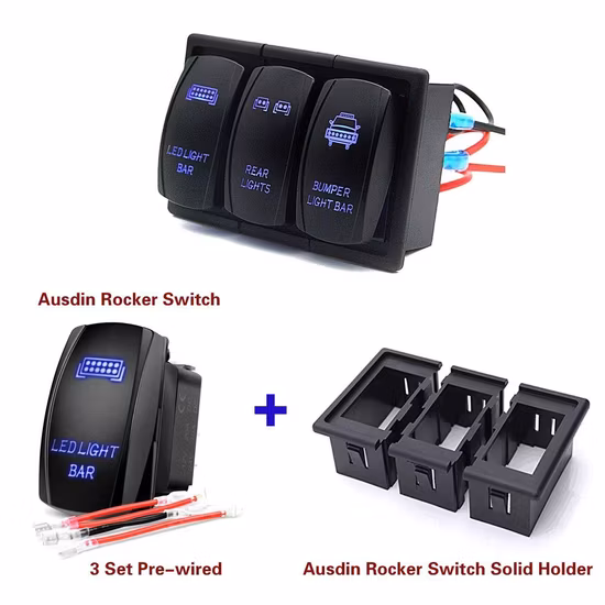 Chave basculante barra de luz LED 12V chave seletora 4 x 4